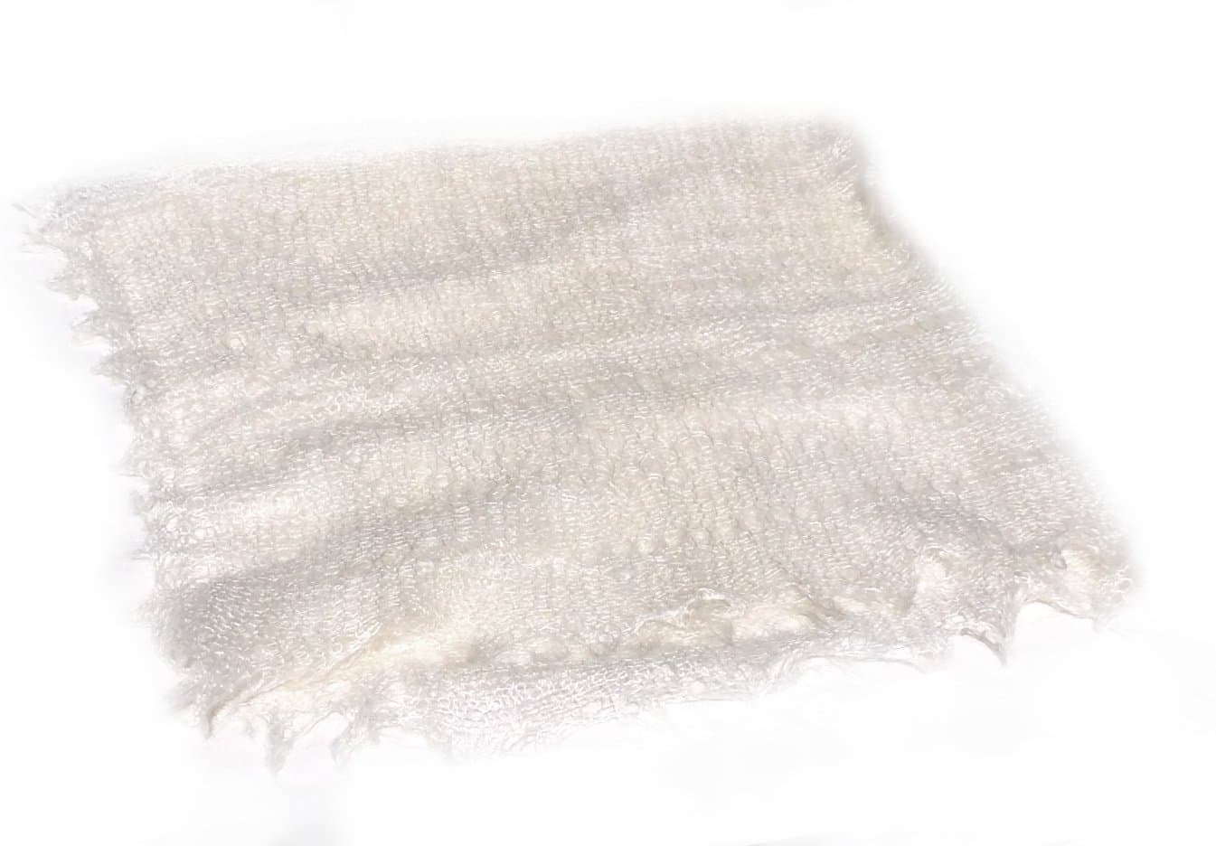 Russian Lace Knitted Shawl WHITE (#2571)