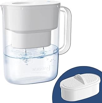Lucid Water Purifier Water Filter Jug with 1×90 Days Filter, 3.5L, Reduces Fluoride, Chlorine and More, NSF Certified, BPA Free, White (Replacement Filter: WD-PF-01A Plus)