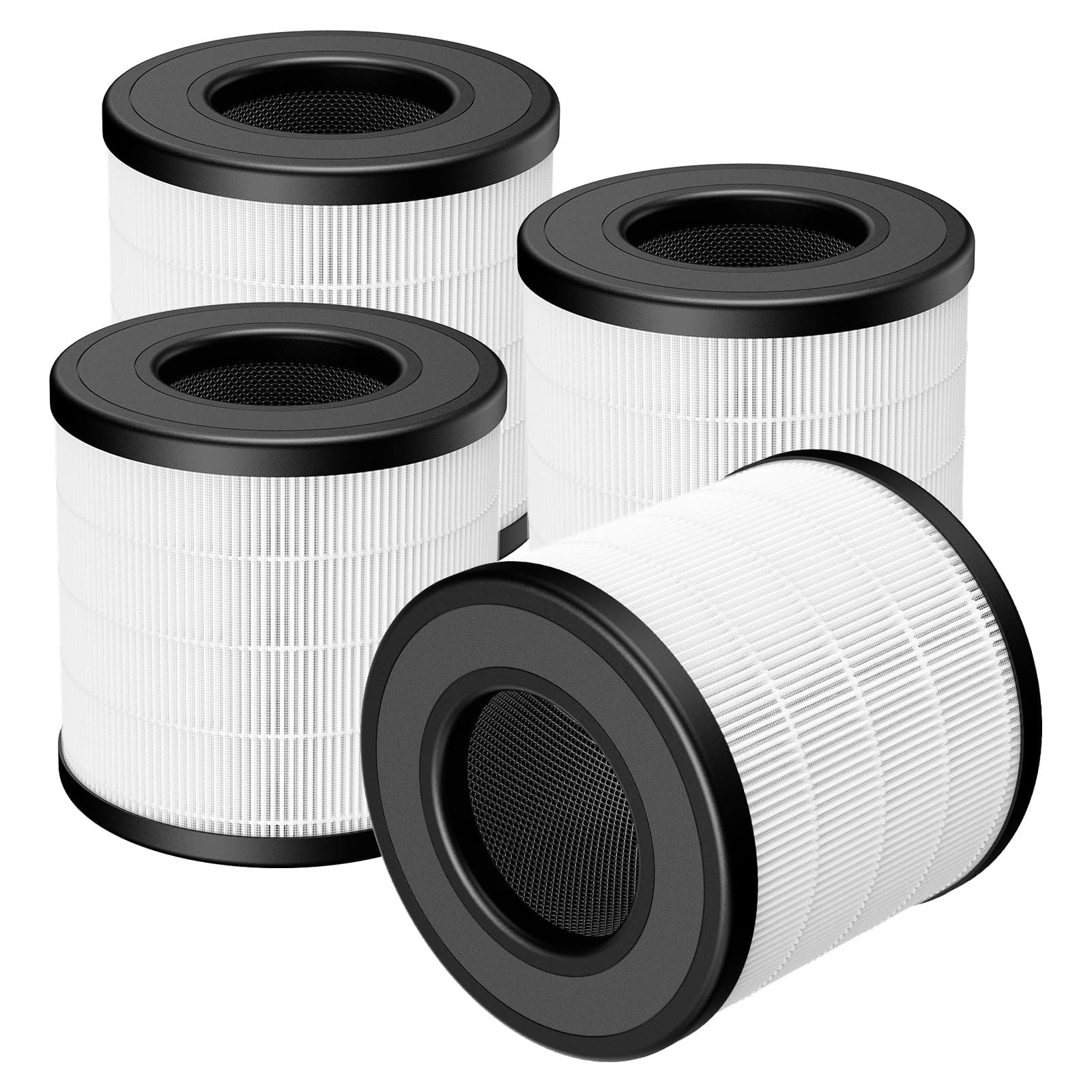 PU-P05/AC201B True HEPA Replacement Filter Compatible with FULMINARE PU-P05 Air Purifier and Purivortex AC201B Air Purifier, 3-in-1 H13 True HEPA Air Filters for Dust Smoke Pollen Pet Dander, 4-Pack