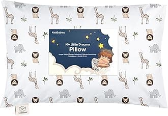 Toddler Pillow with Pillowcase - 13X18 Soft Organic Cotton Baby Pillows for Sleeping - Machine Washable - Toddlers, Kids, Infant - Perfect for Travel, Toddler Cot, Bed Set (The Wild)