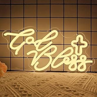God Bless Neon Sign for Wall Decor Dimmable Cross Led Sign Blessed Neon Light Led Light Sign for Bedroom Light Up Signs for Birthday Party Christmas Gifts