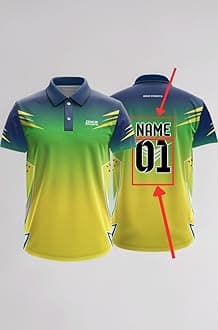Dika Sports Custom Sports Cricket Jersey Customise t-Shirt for Men Personalised Name | 2 Year to 5XL