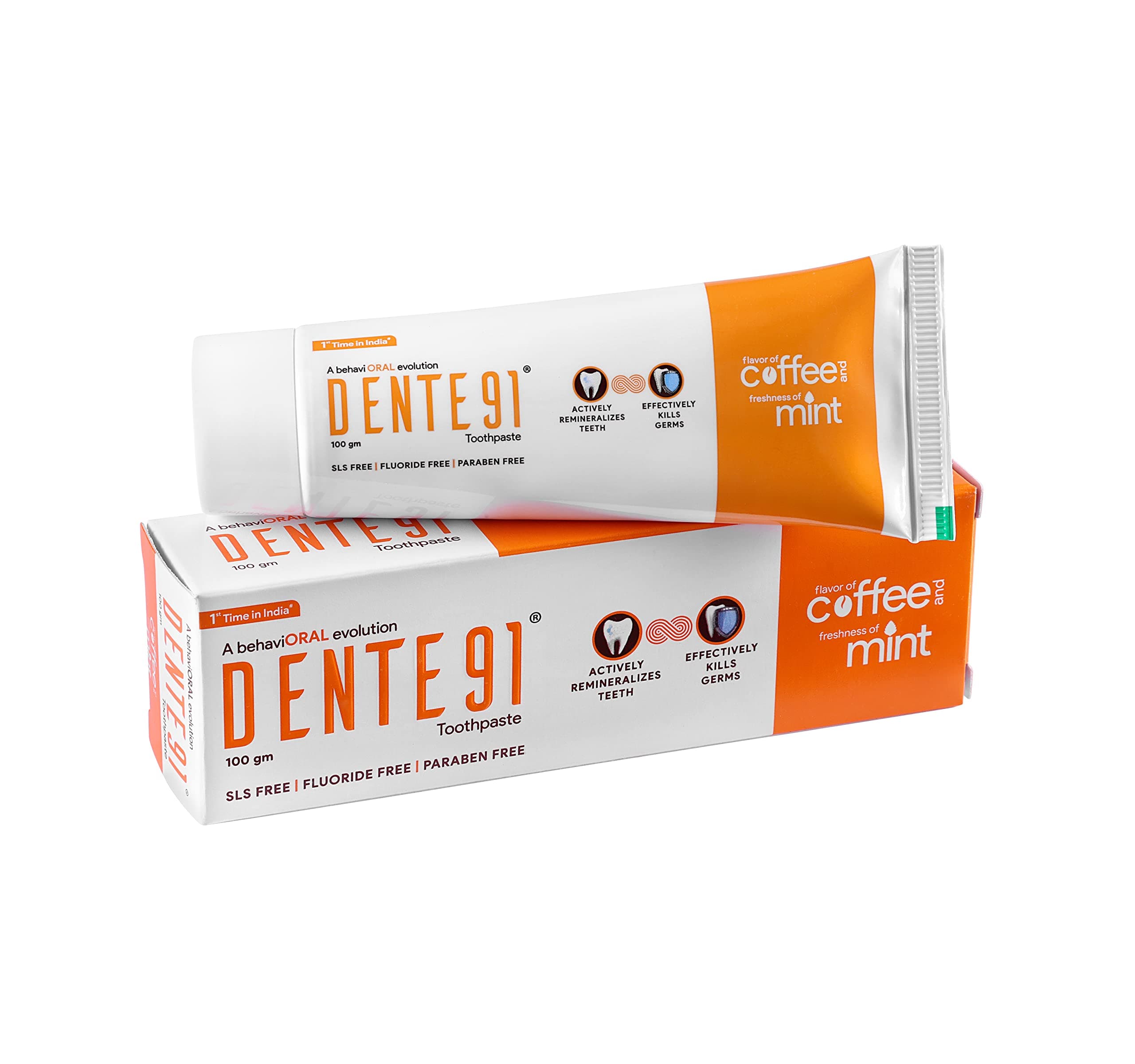Coffee & Mint Toothpaste | Sensitivity Relief | Repairs Cavities | Fights Gum Disease | Reduces Bad Breath | Strengthens Enamel | SLS Free | Fluoride Free -100g (Pack of 1)