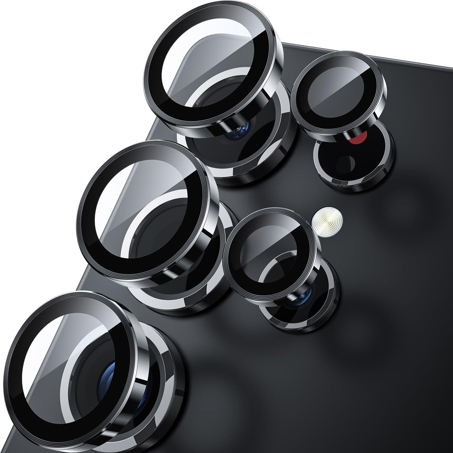 for Samsung Galaxy S25 Ultra Camera Lens Protector - [Keep Original Shooting] Shatterproof Ultra HD 9H Tempered Glass Camera Screen Protector Metal Ring Cover Film 5G Accessories Titanium