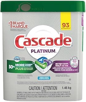 CascadePlatinum ActionPacs Dishwasher Detergent with Dawn, Fresh Scent - 93 Count