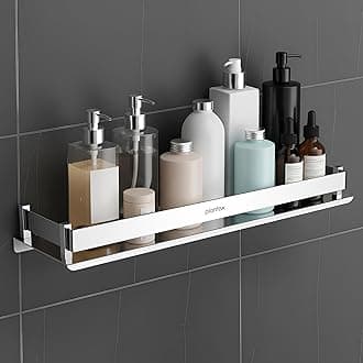 Stainless Steel Bathroom Shelf Rack/Bathroom Organizer/Wall Shelf for Bathroom Accessories Set/Kitchen Stand/Kitchen Shelves & Racks-(Chrome 18x5 Inches)