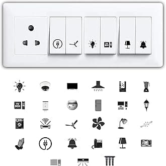 Switch ID Sticker Clear Vinyl Labels for Home Office Electric Board Appliances Switch Sticker Lables for White Switchboard 27 Designs 495 Stickers