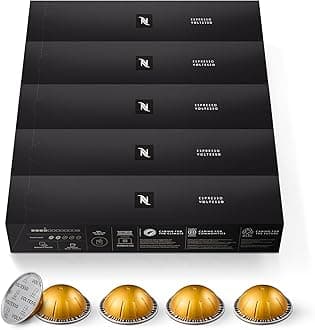 Nespresso Capsules VertuoLine, Voltesso, Mild Roast Espresso Coffee, 50 Count Coffee Pods, Brews, 10 Count (Pack of 5), (VERTUOLINE ONLY)