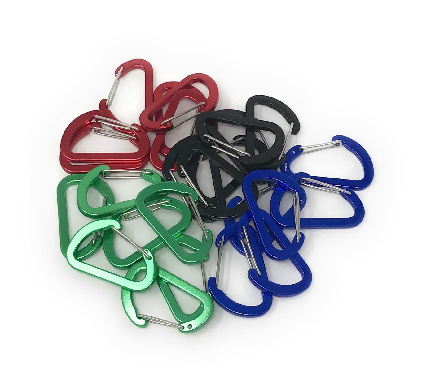 24 Bulk Mini Carabiner Keychain - Wiregate closure for simplicity, durability and security
