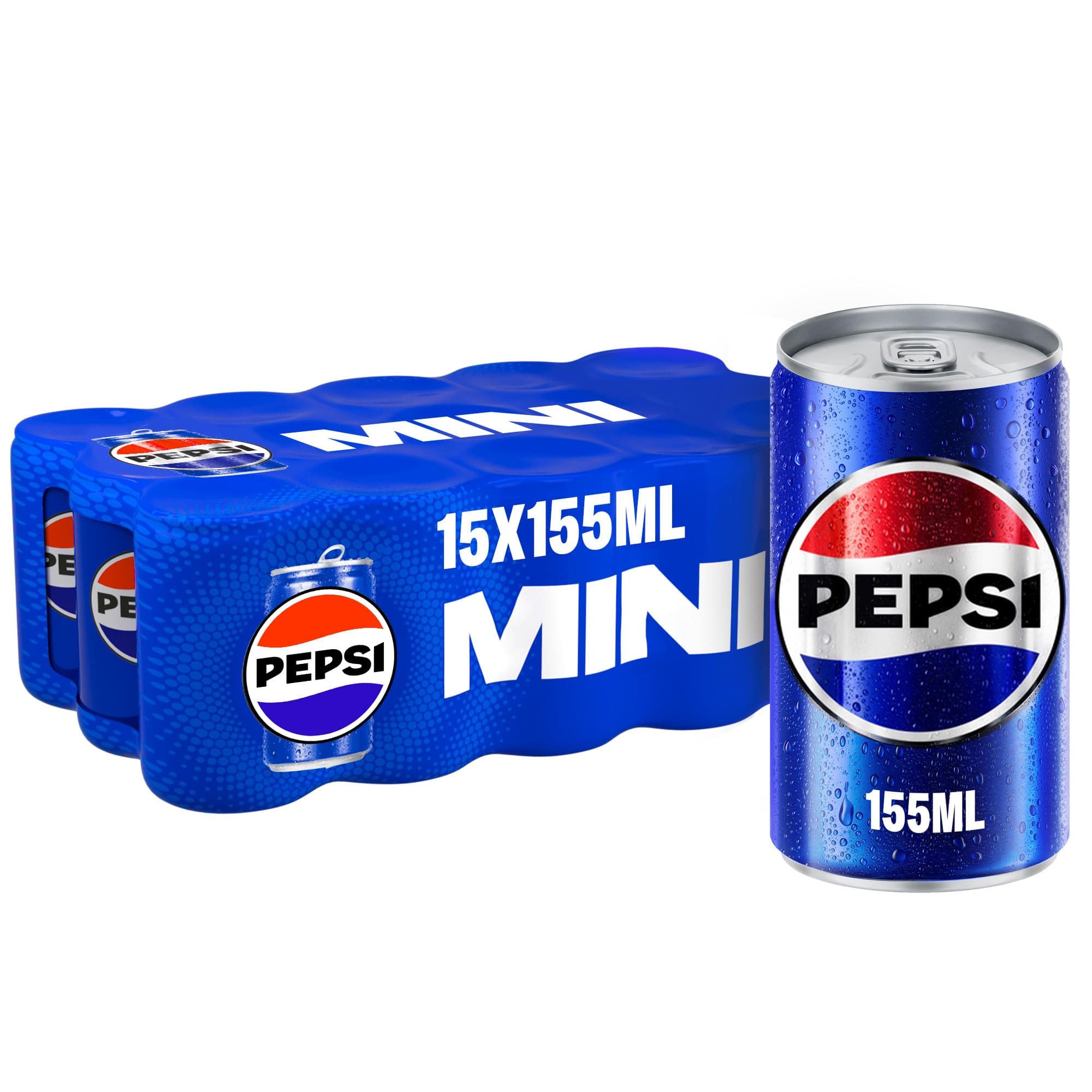 Pepsi Pepsi, Carbonated Soft Drink, Mini Cans, 155 ml Pack Of 15