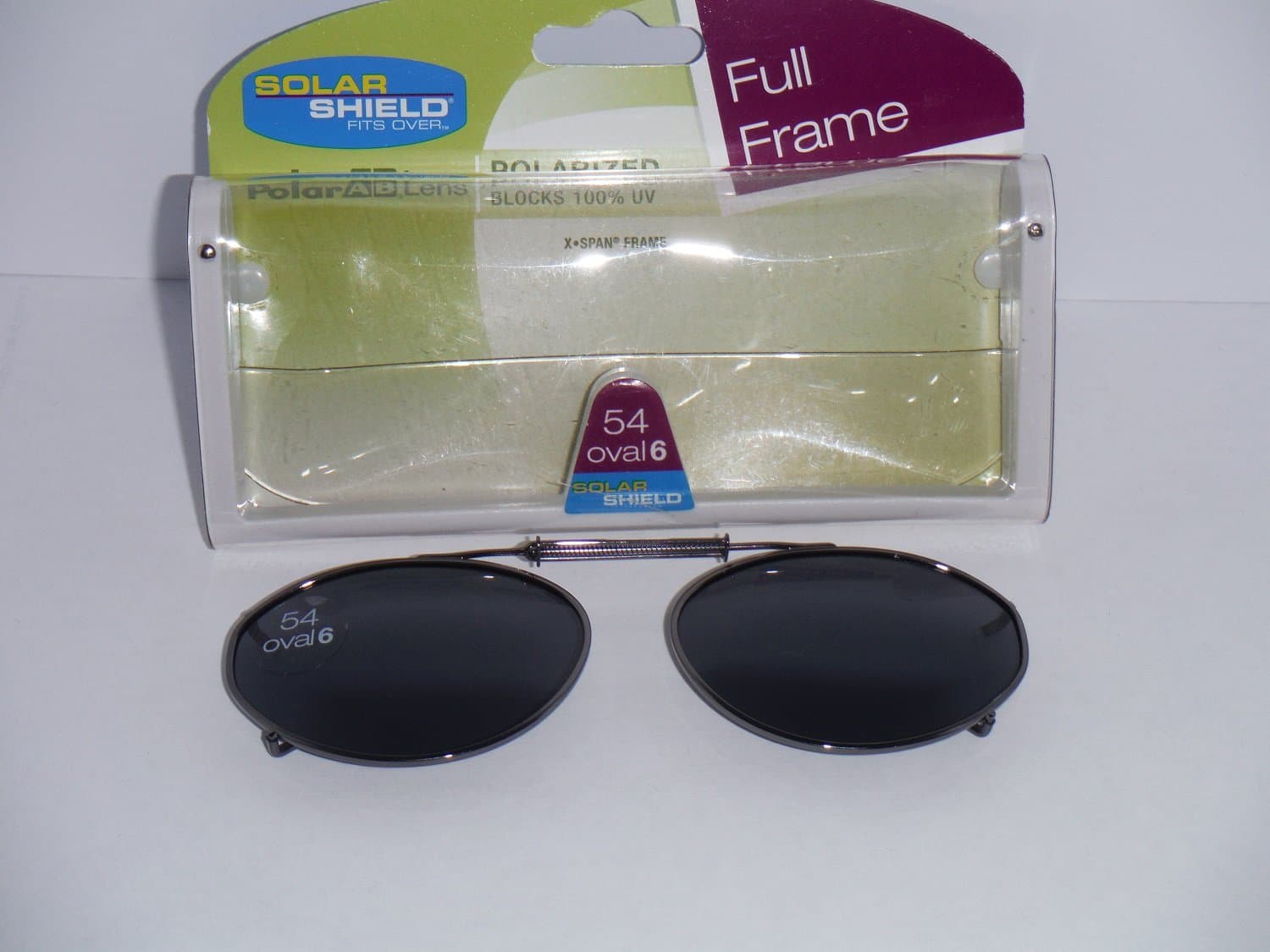 Solar Shield Polarized Clip on Full Frame Sunglasses 54 Oval 6