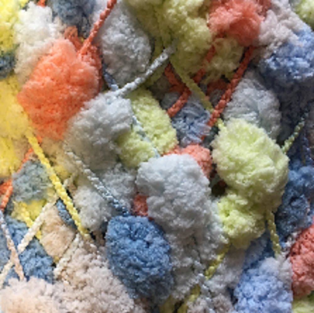 Rico Pompon Print - Orange/Blue (029)