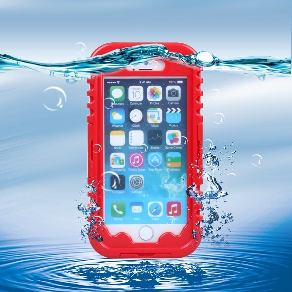 ULIKE™ New Apple iphone 6 Plus 5.5 inch Full-body Skins Underwater Waterproof Case Cover Box With Neck Strap - Dustproof Shockproof CrashProof Snowproof Heavy Duty Case - And LCD Screen Glasses Lenses Premium Microfiber Cleaning Cloths - Lifetime Hassle-Free Warranty (Red)