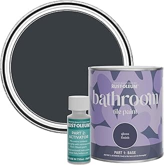 Rust-Oleum Grey Water-Resistant Bathroom Tile Paint in Gloss Finish - Anthracite (RAL 7016) 750ml