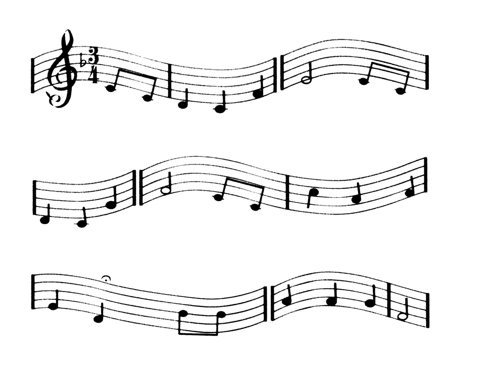 Whimsical Practicality brand Music Notes Edible Cake Border Strips-3 Strips Black notes