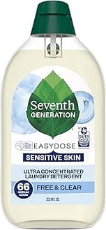 EasyDose Laundry Detergent, Ultra Concentrated: 66 Loads, Free & Clear Designed for Sensitive Skin, 23.1 Fl Oz
