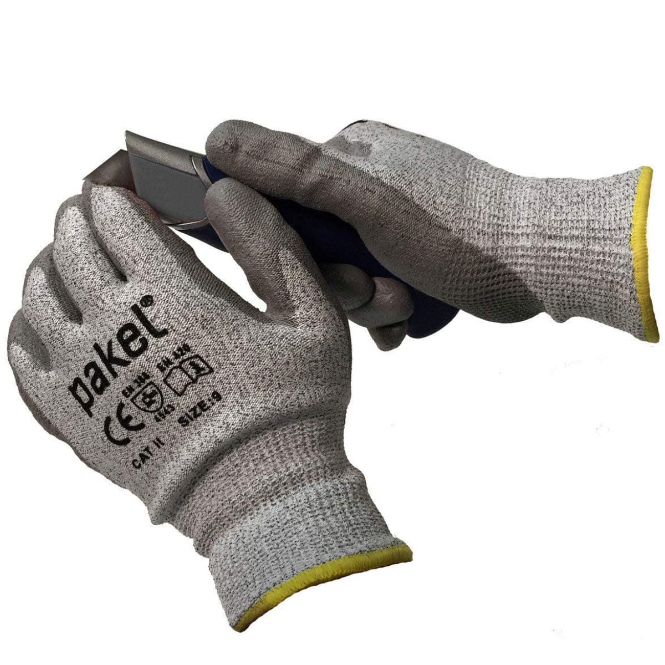 Pakel High Performance En388 CE Level 5 Cut Resistant Knit Wrist Gloves (Size 8 / Medium / 10 Pairs)