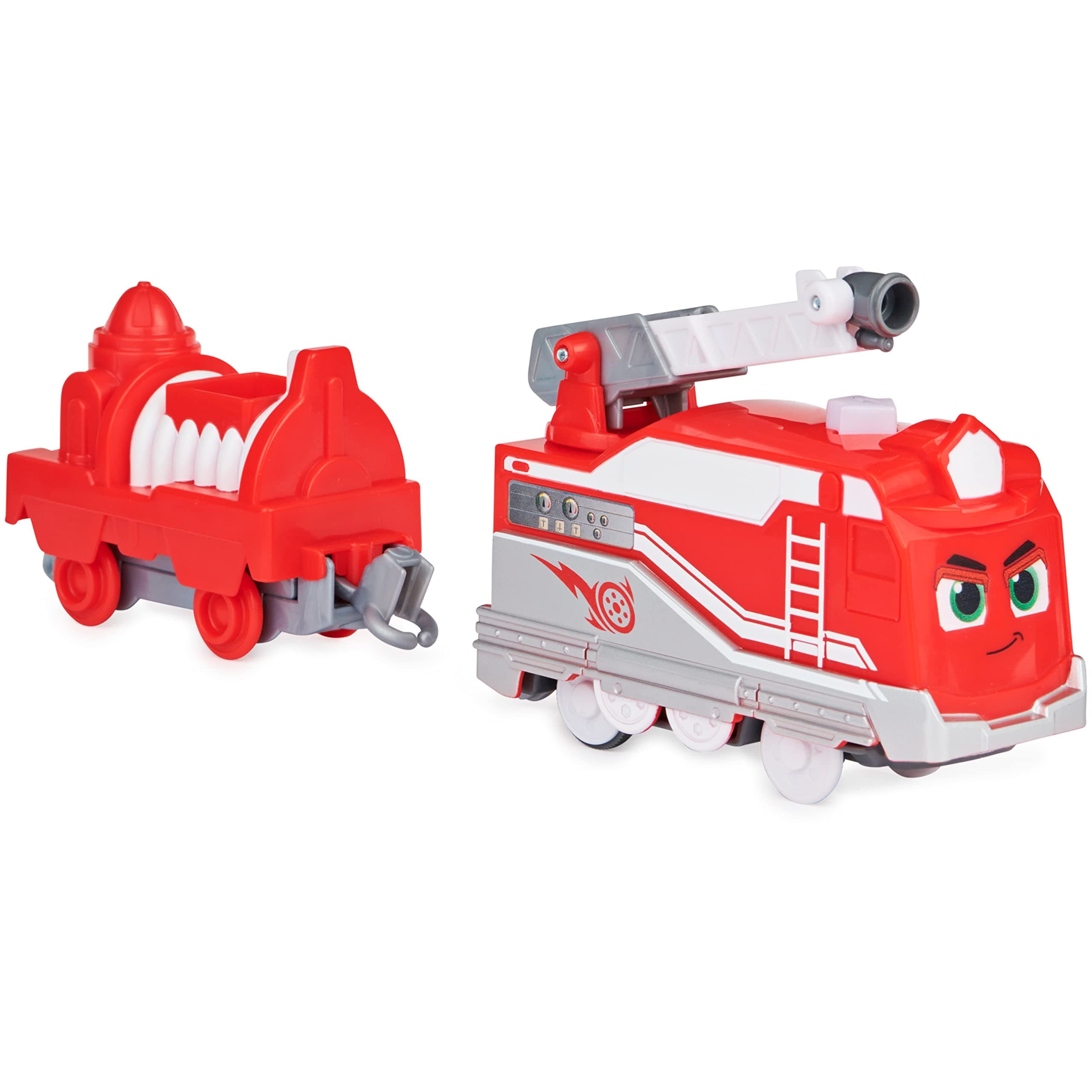 Mighty Express Motorised Train Red Savior with Freight Car - Battery Operated Train to the Popular TV Series, from 3 Years