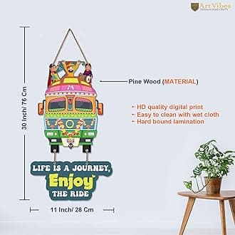 Artvibes Travel Quotes Wood Wall Hanging with Quotes for Home Decor | Office | Gifts | Living Room | Bedroom | Wooden Decorative Item | Modern Decoration | Designer Artworks Hanger (WH_5730N)