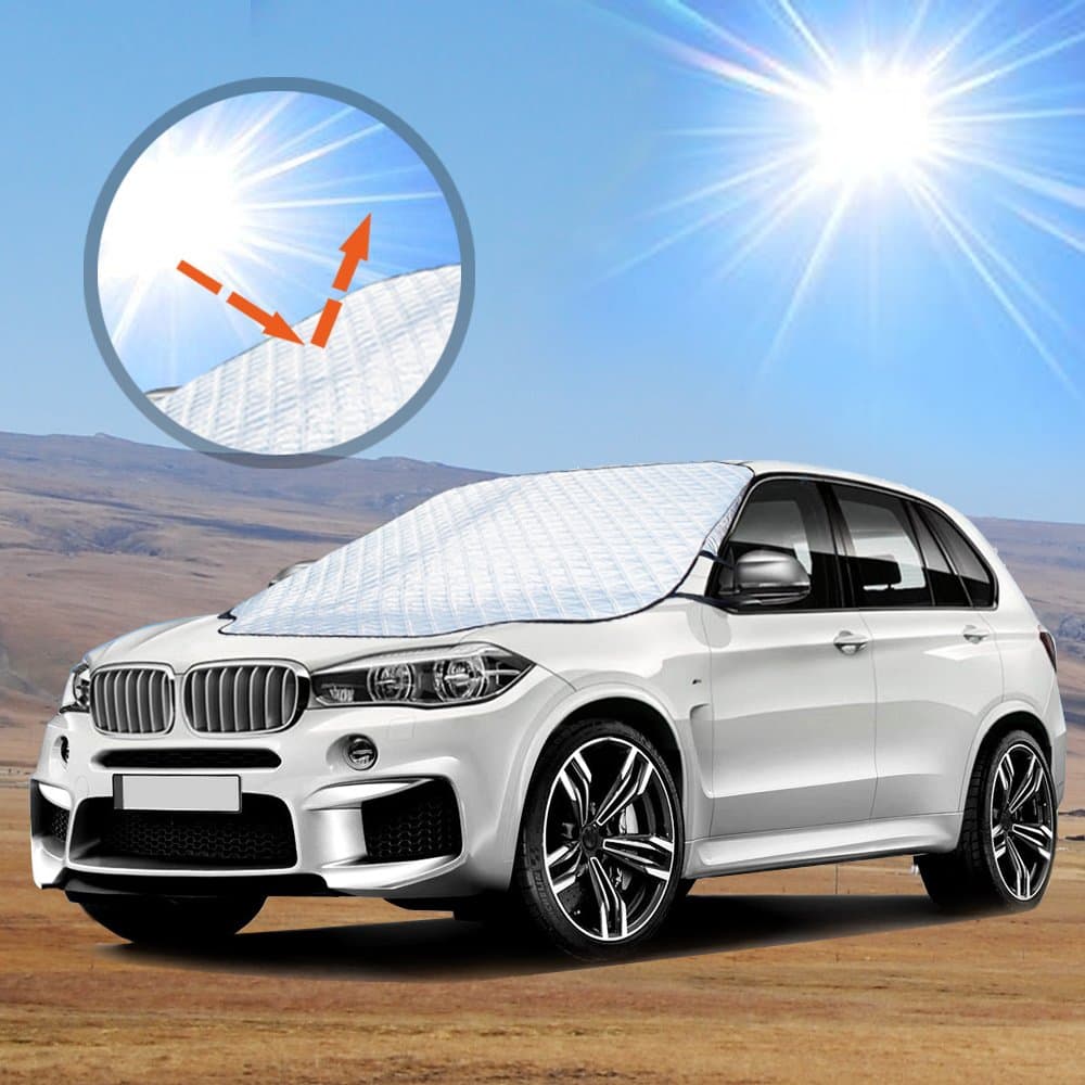 Car Windscreen Frost Protector - Novido Car Windscreen Protector, Non-Scratch Magnetic Car Windscreen Cover with Weatherproof Sturdy Material, Ice Snow Frost Rain Sun Shade for Most Cars Vehicles Trucks