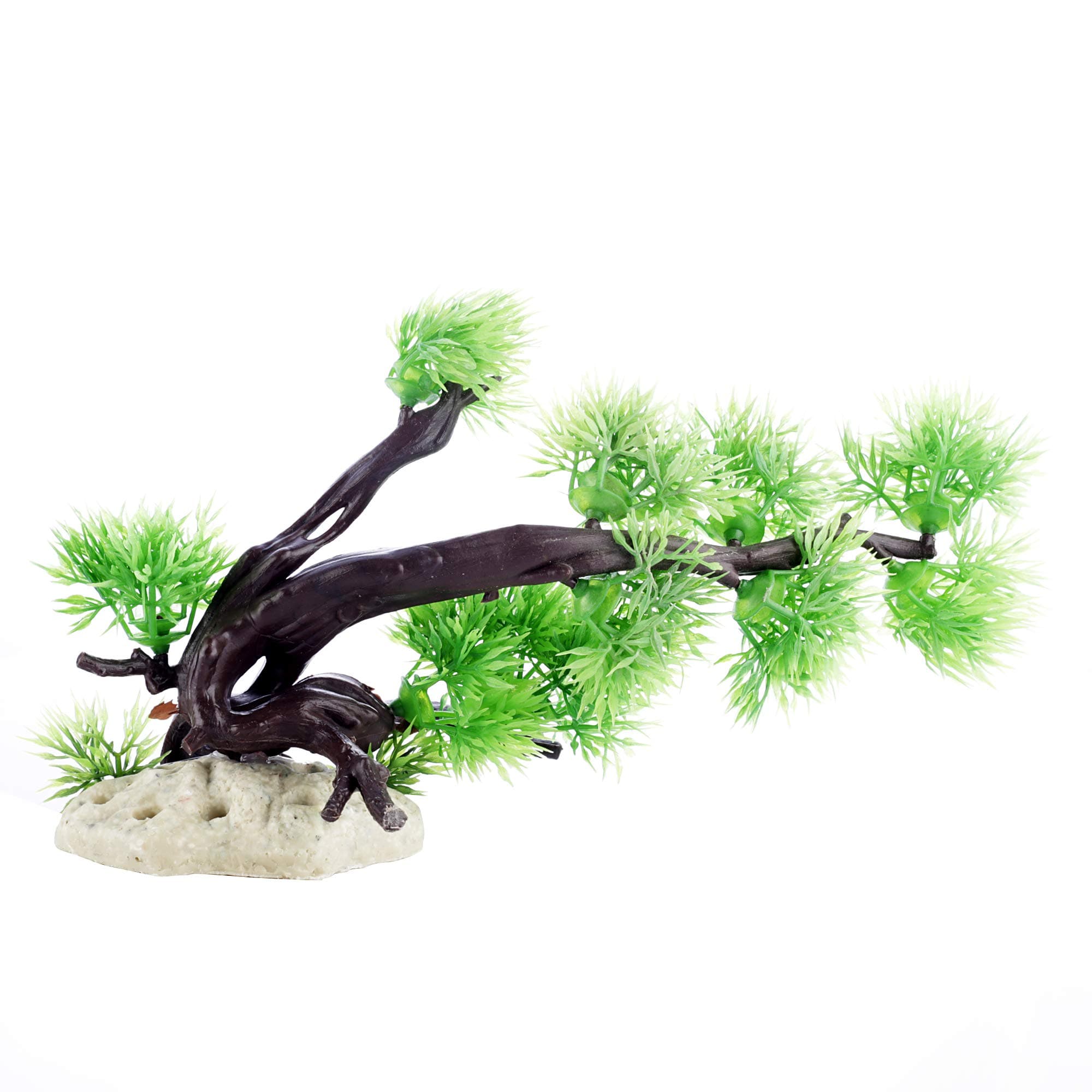SRI Fish Aquarium Decorative Artificial Plastic Plant with Real Effect (Grass Green, Medium)