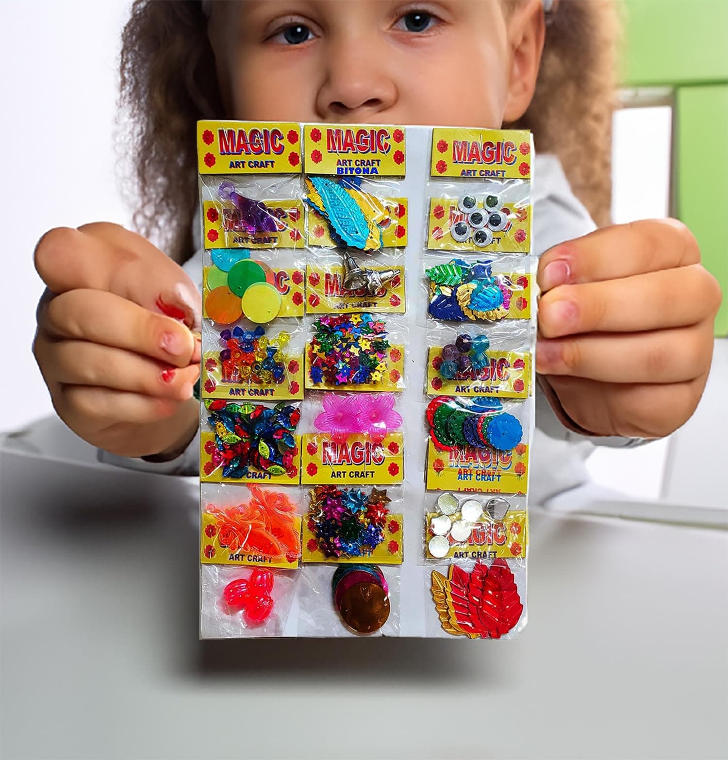 BITONA � Magic Art and Craft Material for Decoration in Projects Making (18 Items Pack) Multicolor