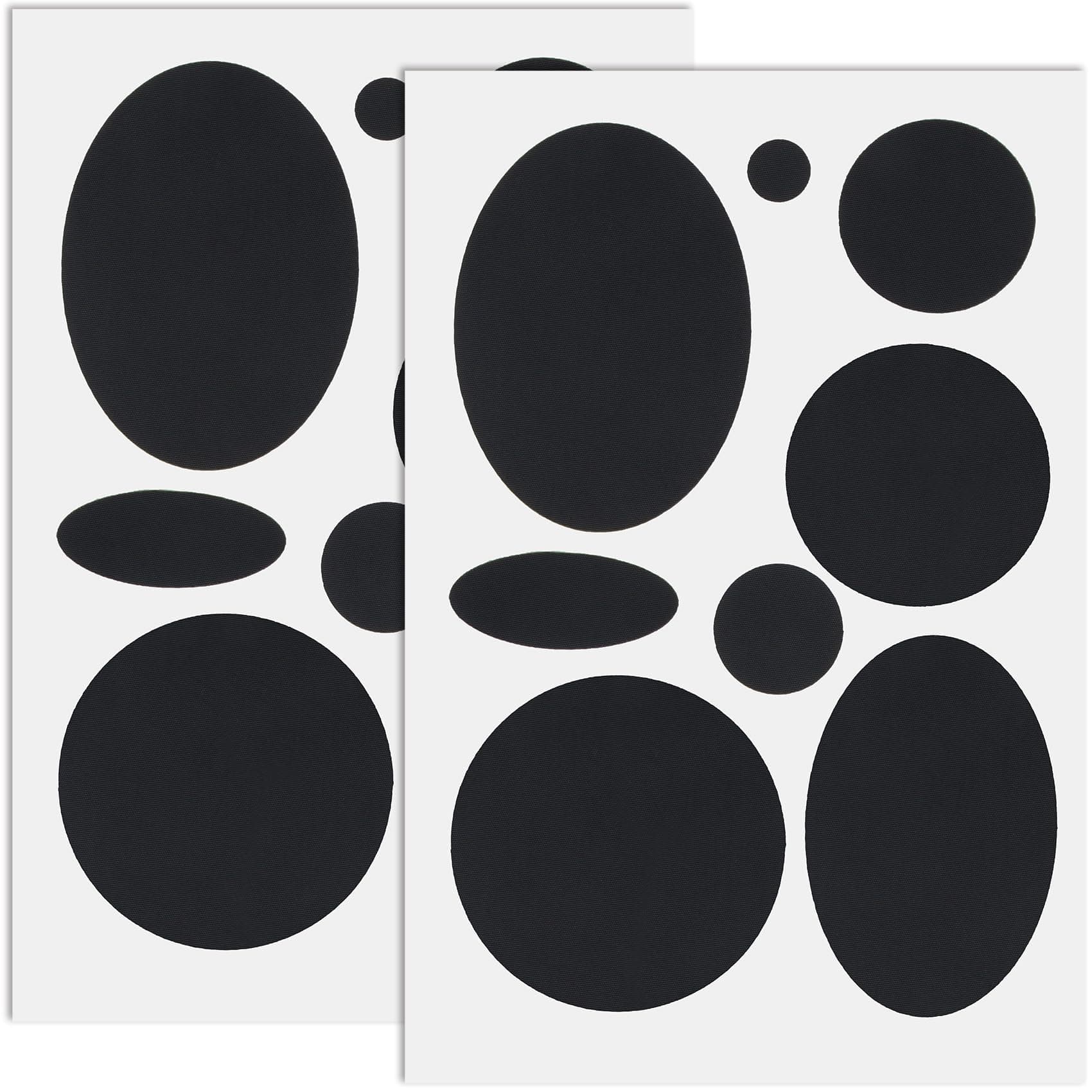 Pndeyo 16pcs Puffer Down Jacket Repair Patch Kit, Black Nylon Fabric Repair Patch Self Adhesive Waterproof Stick on Patches Tape for Coat Clothing Tent Sleeping Bags Ski Pants Holes Fixing Round