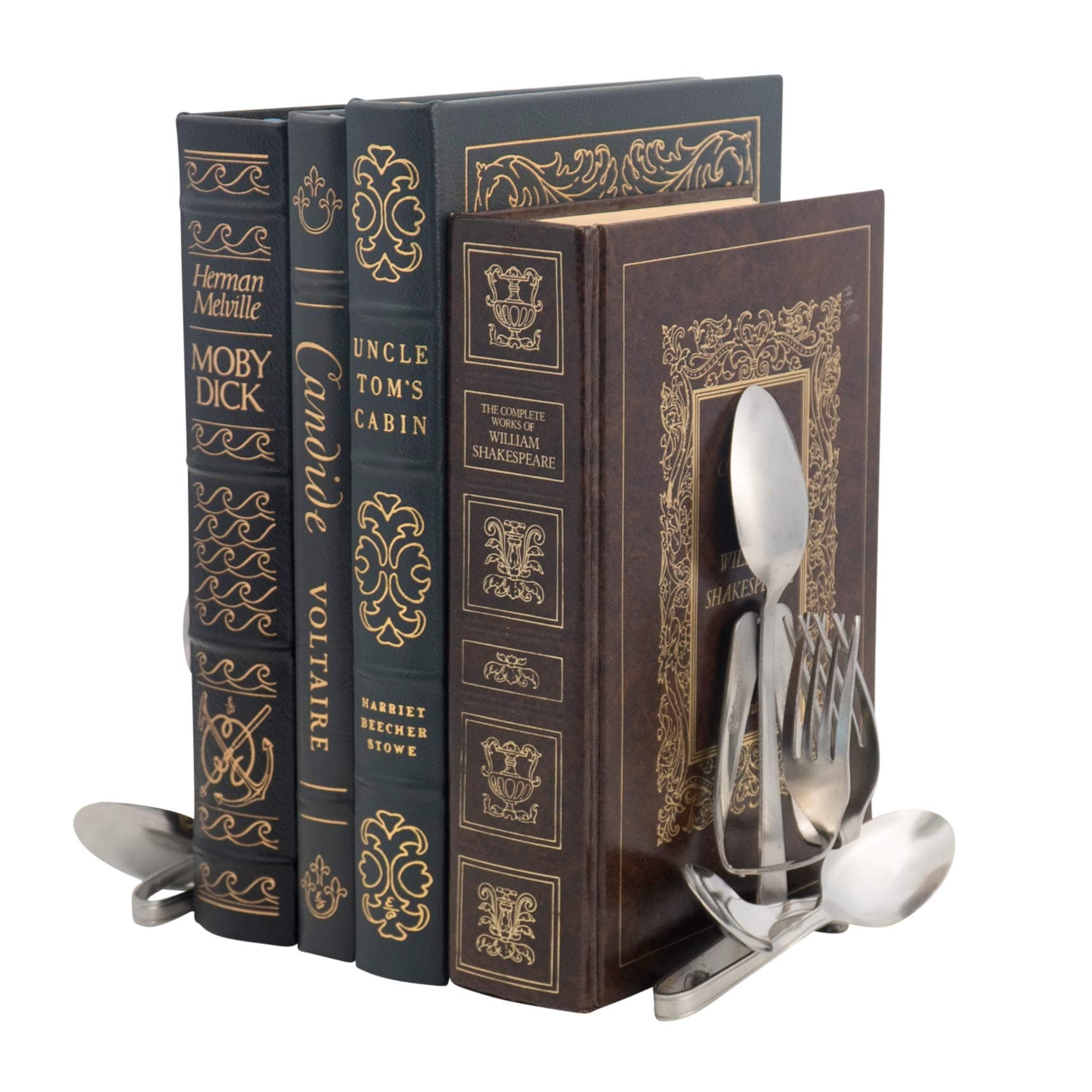 Forked Up Art Decorative Bookends, Set of 2, Fork and Spoon (Yoga Namaste)