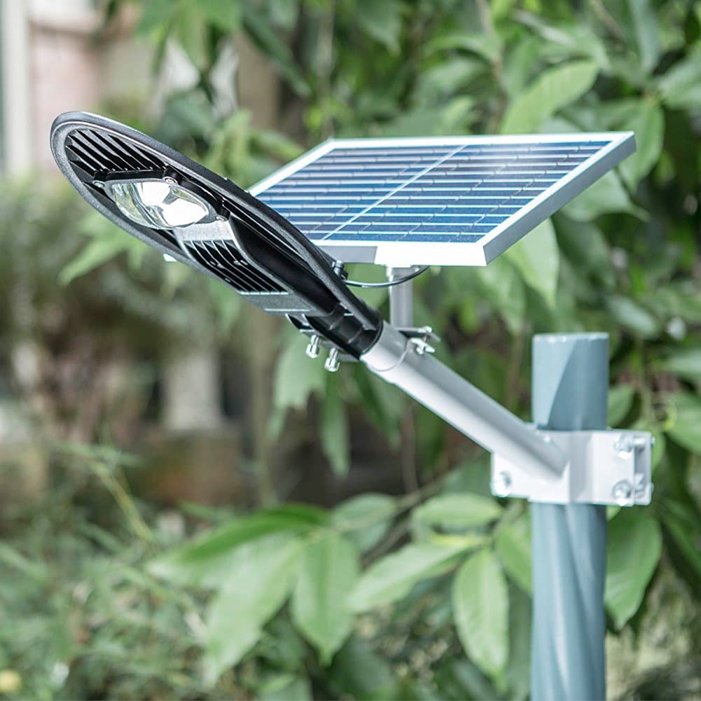 TIN Sum 15W LED Solar Street Light with Remote Control,2000LM 6000K Solar Powered Lamp,IP65 Waterproof Security Area Night Lighting for Gutter Patio Garden Path Yard Pathway Basketball Court