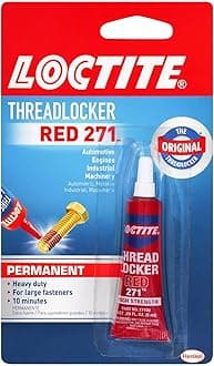 Threadlocker Red 271 - Permanent Thread Lock Glue for Nuts, Bolts, & Fasteners, High Strength Screw Glue to Prevent Loosening & Corrosion - 6 ml, 1 Pack