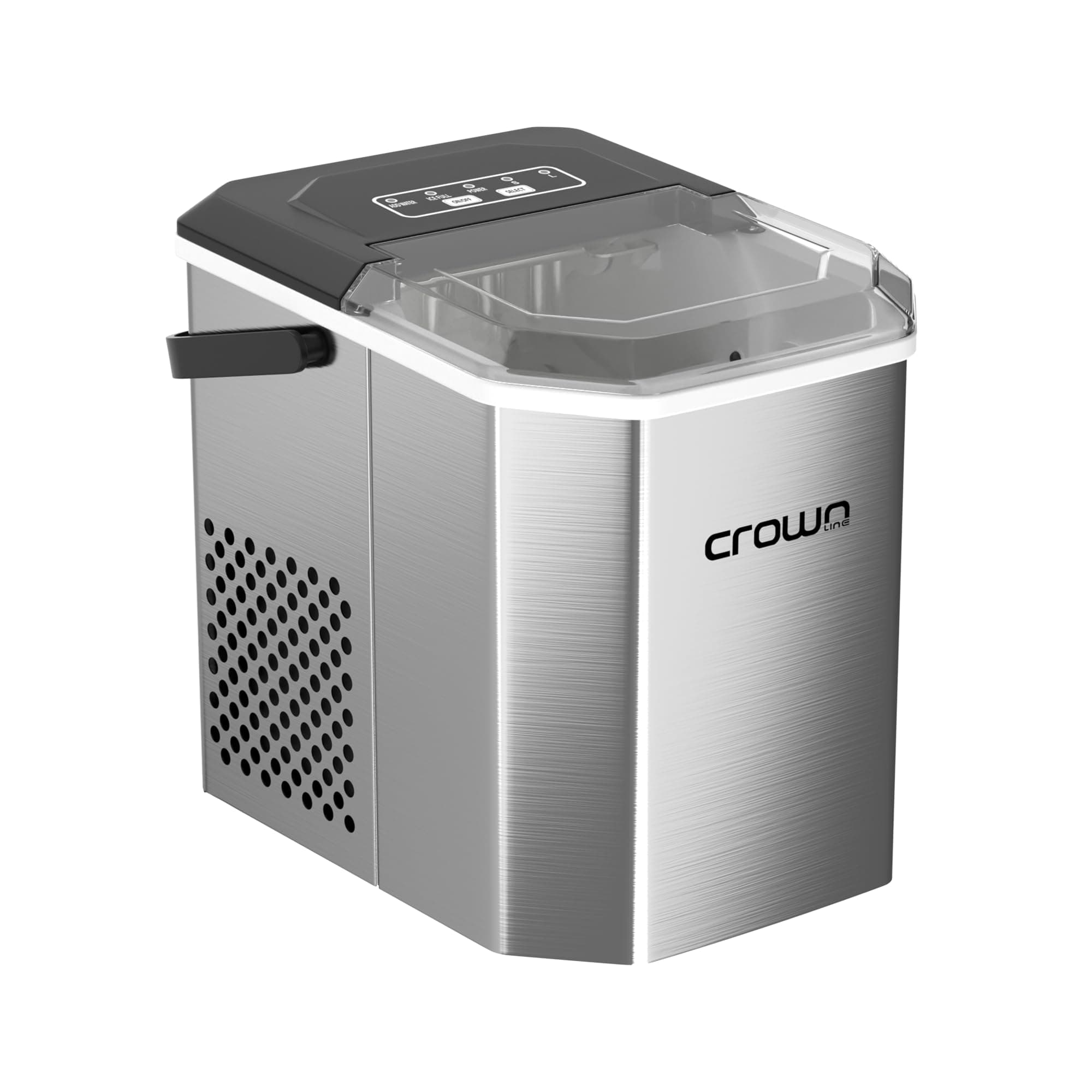 Crownline Portable Ice Maker Countertop, Ice Maker Machine with Handle, Scoop and Basket, 12kg/Day, 9 Bullet Ice Cubes in 6 Mins, 2 Cube Sizes (S/L), Ideal for Home, Kitchen, Bar, Party | IM-411