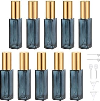 Segbeauty Atomizer Sprayer for Perfume, 10 Packs Glass Perfume Bottles Empty, 10ML Travel Refillable Perfume Bottle Portable Sprayer Atomizer Travel Accessory Toiletries Cosmetic Dispenser Bottle