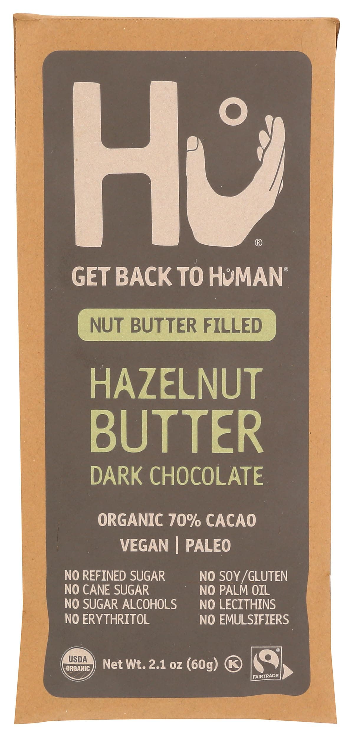 Hu Kitchen, Bar Chocolate Hazelnut Praline, 2.1 Ounce