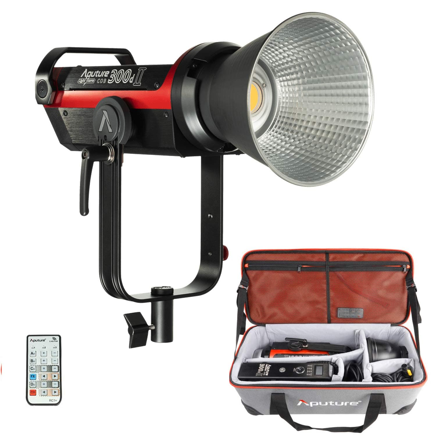 Aputure300D II Led Video Light,Aputure 120d II Upgraded Version 350W 5500K Daylight Photography Lighting CRI 96+ TLCI96+ 45000lux@0.5m with The Reflector 8 Built-in Lighting FX Low V-Mount