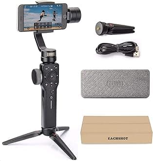 Zhiyun Smooth 4 3-Axis Handheld Gimbal Stabilizer w/Focus Pull & Zoom for iPhone Xs Max Xr X 8 Plus 7 6 SE Android Smartphone Samsung Galaxy S9+ S9 S8+ S8 S7 S6 Q2 Edge New Smooth-Q/III in 2018 Black