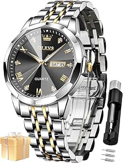 Watch for Man Analog Quartz Dress Diamond Business Stainless Steel Watches Waterproof Luminous Date Luxury Wrist Watches