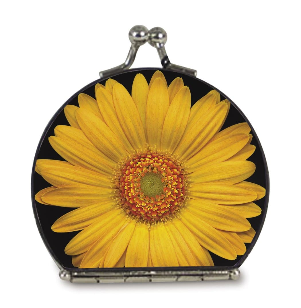 Harold Feinstein Daisy Kiss Clasp Compact Mirror (Yellow Daisy)