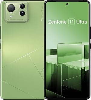 ASUS Zenfone 11 Ultra AI Smartphone, Android Unlocked, 12GB+256GB, US Version, 6.78” FHD+ AMOLED 120Hz Fast Display, 26-Hour Battery with 5500mAh, Stabilized Triple Camera, 5G Dual SIM, Verdure Green