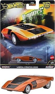 Hot Wheels Car Culture Hammer Drop Lancia Stratos Zero Ride On Toy Mini Car Ages 3+ Orange HRV77