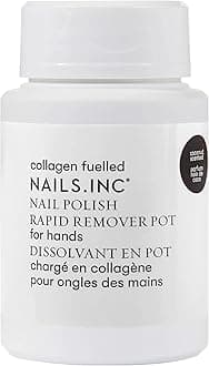 Nails.INC Rapid Nail Polish Remover Pot, Formulated with Collagen to Promote Nail Strength and Growth, Coconut Scented, Acetone Free, Cruelty Free, Vegan, 50ml