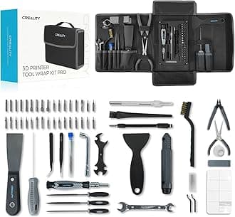 3D Printer Tool Kit, 74 Pcs in 1 3D Printing Tool Kit Includes Deburring Tool, Nozzle Cleaning Kit, Screwdriver Kit, Removal/Assembly Tools, 3D Printer Tool Wrap Kit Pro for All Printers