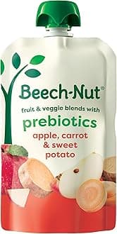 Baby & Toddler Food Pouches with Prebiotic Fiber, Carrot Apple & Sweet Potato, 3.5 oz (12 Pack)
