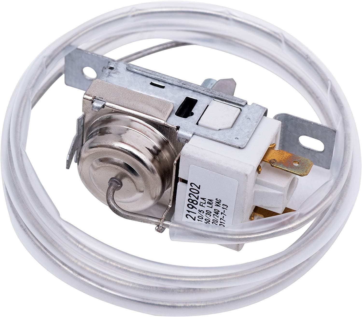 2198202 WP2198202 Refrigerator Fridge Thermostat Temperature Controller Replacement for Most Brands Whirlpool, Kenmore, Roper, Estate, Replaces 2161284 2198201