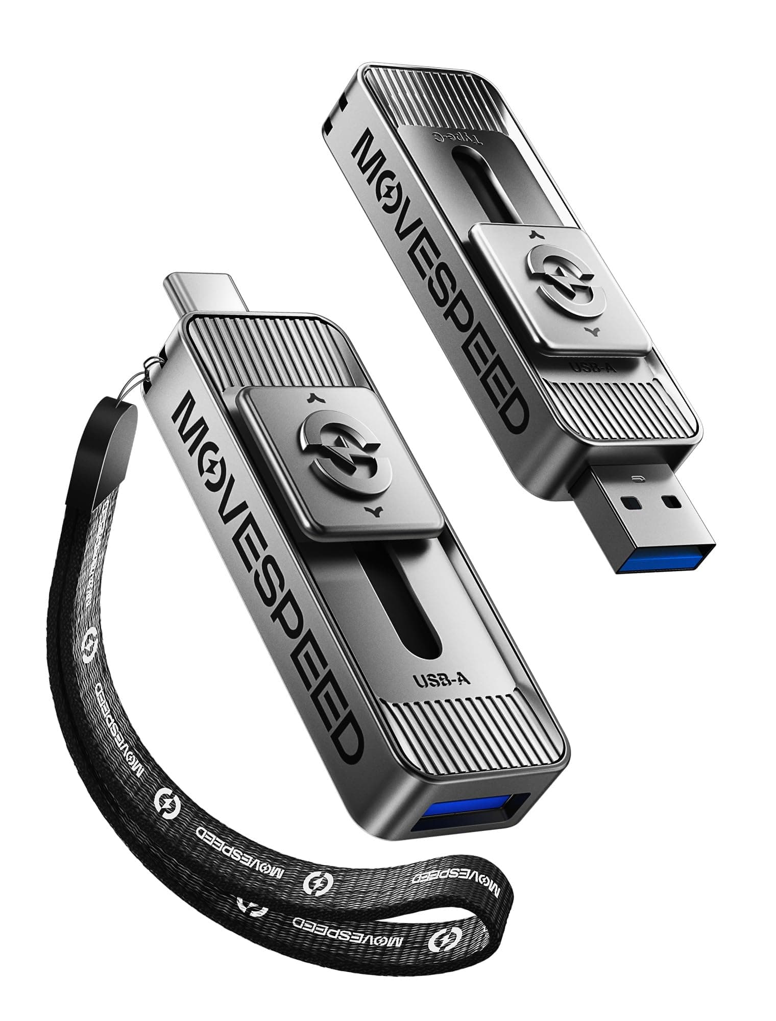 256GB Solid State Drives with Dual Ports & Push-Pull Design — 560MB/s Read Speed, Type C + USB 3.2 Drive Portable ssd for iPhone 15/16/Android/Mac