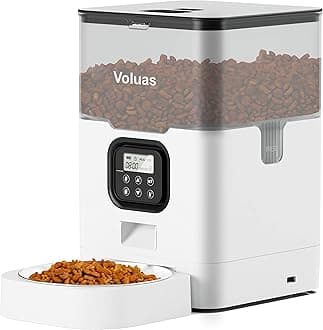 Automatic Cat Feeders - Dry Food Dispenser with Timer, Desiccant Bag, Programmable Portion Size Control 4 Meals Per Day, 10s Voice Recorder