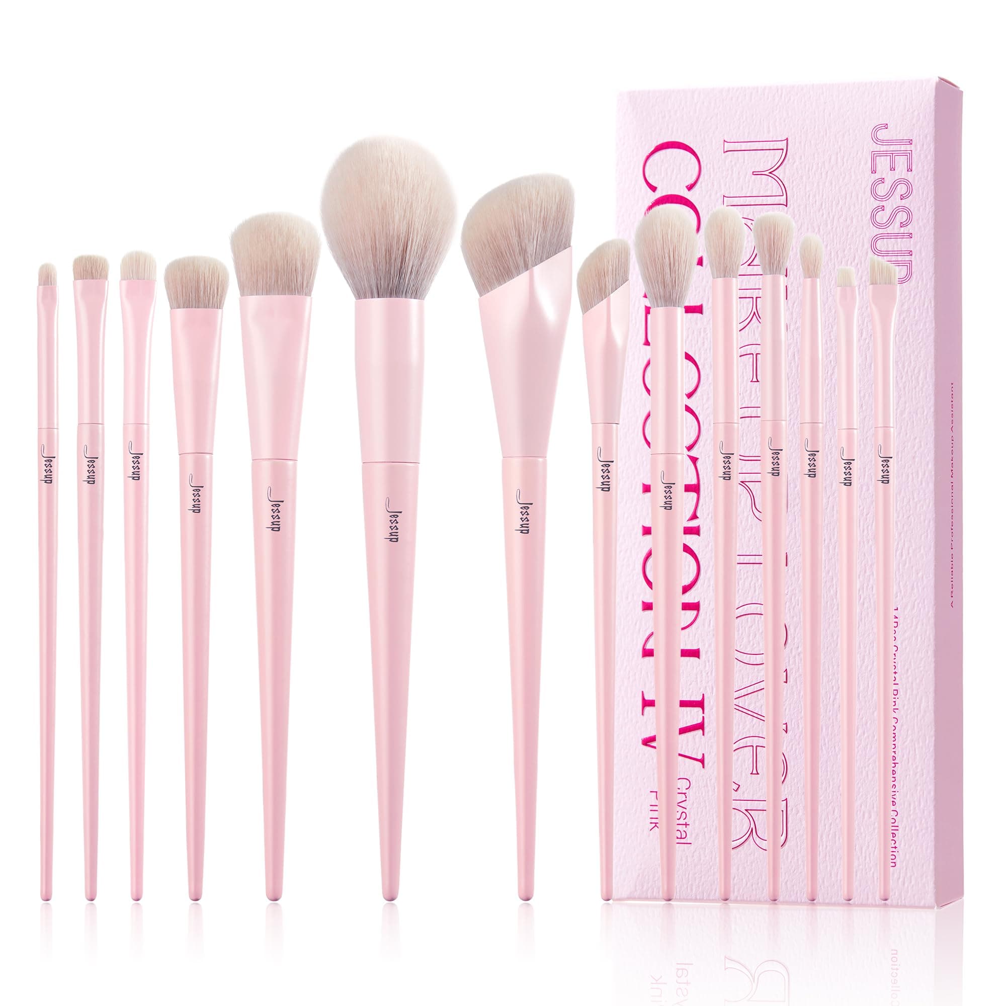 T495 jessup pink makeup brushes set