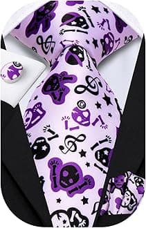 Dubulle Ties for Men Silk Mens Paisley Floral Striped Necktie and Handkerchief Cufflinks Wedding