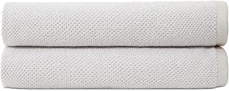 Cozy Earth Nantucket 60% Cotton 40% Viscose from Bamboo Bath Sheet - 600 GSM Plush & Fast-Drying with Rice Weave Pattern - 2 Pack 40" x 65" Luxury Bath Sheet - Light Grey