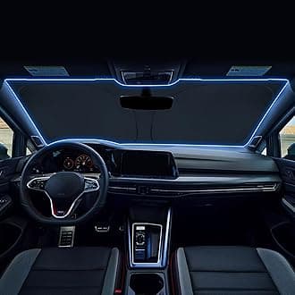 Windshield Sunshade for Volkswagen Golf MK8 GTI R 2020 2021 2022 2023 2024 Accessories Foldable Sun Shield Block UV Rays with Dual-Silver Coating Keeps Car Interior Cool& Protected