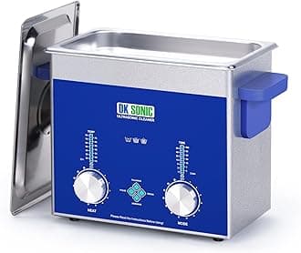DK SONIC Industrial Ultrasonic Cleaner 3L,120W Commercial Ultrasonic Jewelry Cleaner with Encoded Timer, Heater& Basket, Multi-Application for Jewelry, Glasses, Chains, Watches